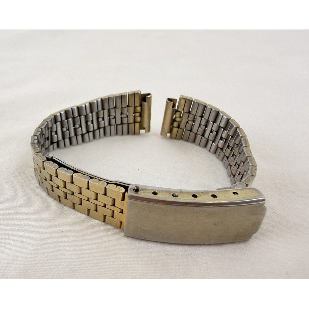Vintage Women's Watch Band 12mm Stainless Steel Bracelet Fold Over Clasp